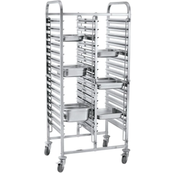 Wózek do transportu pojemników podwójny 30 x GN 1/1 - Hendi 810576