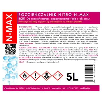  Rozcieńczalnik rozpuszczalnik NITRO RC-01 N-MAX 5L - zdj. dodatkowe 1
