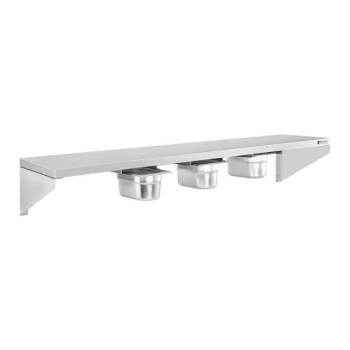  Półka ścienna wisząca na konsolach nierdzewna z pojemnikami GN1/9 - zdj. dodatkowe 3