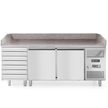  Stół chłodniczy do pizzy 2-drzwiowy z 7 szufladami blat granitowy szer. 202cm - Hendi 232842 - zdj. dodatkowe 1