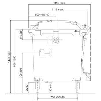  Kontener do zbiórki odpadów i śmieci komunalnych ATESTY Europlast Austria - zielony 1100L - zdj. dodatkowe 1