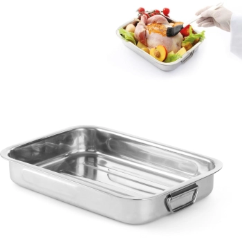  Brytfanna stalowa nierdzewna do pieczenia w piekarniku 370x265x60mm - Hendi 508510 - zdj. dodatkowe 1