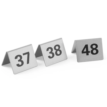 Tabliczka informacyjna NUMER STOLIKA 37-48 stal nierdzewna zestaw 12szt. - Hendi 663875
