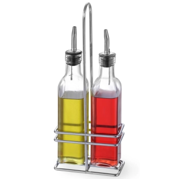  Zestaw stołowy butelki z koszykiem do oliwy i octu winnego 2 x 237ml - Hendi 460245 - zdj. dodatkowe 1