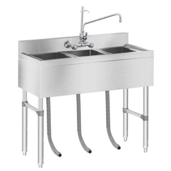  Zlew gastronomiczny ze stali nierdzewnej basen 3 komorowy 100x50cm - zdj. dodatkowe 1