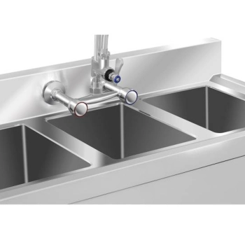  Zlew gastronomiczny ze stali nierdzewnej basen 3 komorowy 100x50cm - zdj. dodatkowe 2