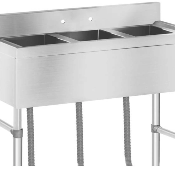  Zlew gastronomiczny ze stali nierdzewnej basen 3 komorowy 100x50cm - zdj. dodatkowe 3