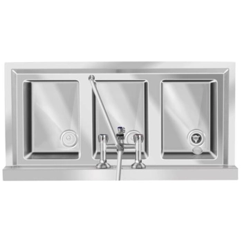  Zlew gastronomiczny ze stali nierdzewnej basen 3 komorowy 100x50cm - zdj. dodatkowe 4