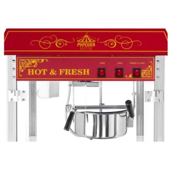 Profesjonalna wydajna maszyna do popcornu nastawna 230V 1.6kW czerwona - zdj. dodatkowe 4