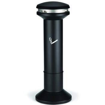 Popielniczka wolnostojąca zewnętrzna czarna z pojemnikiem 15L