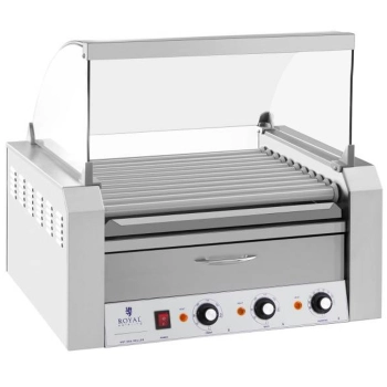  Roller grill rolkowy z osłoną i szufladą grzewczą do bułek 20 parówek HotDog 2600W 230V Royal Catering - zdj. dodatkowe 3
