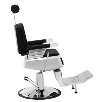  Profesjonalny fotel fryzjerski barberski z podnóżkiem obrotowy LUXURIA Physa czarny - zdj. dodatkowe 4