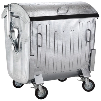  Metalowy kontener na odpady śmieci popiół ogniotrwały 1100L EU - zdj. dodatkowe 1