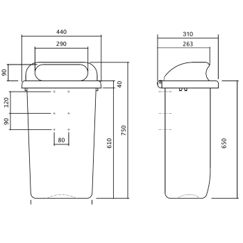  Kosz uliczny miejski pojemnik na śmieci na słupek lub ścianę DIN 50L - zielony - zdj. dodatkowe 2