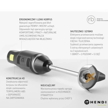  Wydajny mikser blender ręczny z regulacją prędkości 250W Hendi 222157 - zdj. dodatkowe 9