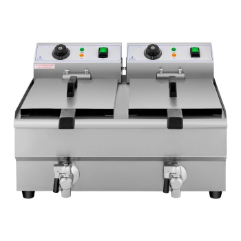  Frytownica podwójna gastronomiczna elektryczna z kranem 230 V 2 x 3000W 2 x 10 L - zdj. dodatkowe 5