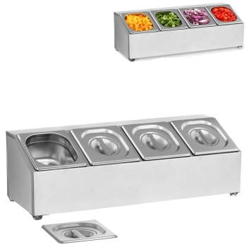  Ekspozytor stojak na pojemniki gastronomiczne 4 x GN1/6 + 4 x Pojemniki - zdj. dodatkowe 1