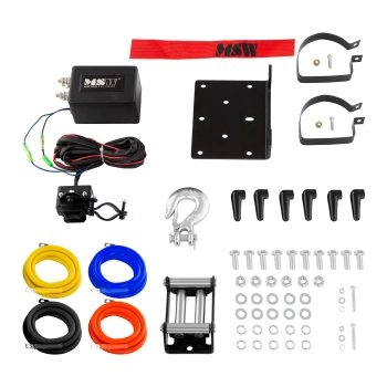  Wyciągarka linowa terenowa off road do samochodu lina 12.5 m uciąg 2040 kg + Prowadnica rolkowa - zdj. dodatkowe 3