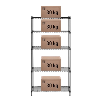  Regał magazynowy druciany ażurowy kolor czarny 180x90x35cm do 150kg - zdj. dodatkowe 2