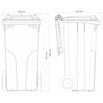  Pojemnik kubeł kosz na odpady i śmieci Europlast Austria - brązowy 120L BIO + RUSZT - zdj. dodatkowe 2