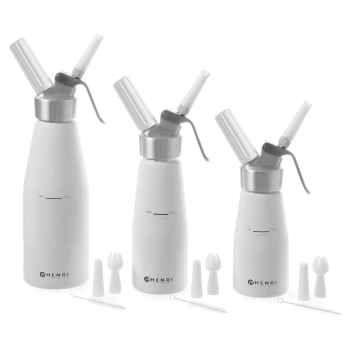  Syfon do bitej śmietany N2O Kitchen Line ZESTAW + 3 końcówki 0.25L - biały - HENDI 588031 - zdj. dodatkowe 1