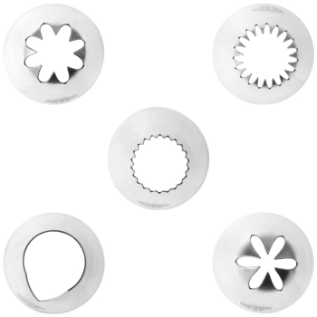  Końcówki tylki cukiernicze do dekoracji tortów i ciast KWIATY I PŁATKI - zestaw 5szt. - HENDI 551202 - zdj. dodatkowe 1