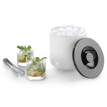  Pojemnik do lodu na lód biały z czarną pokrywką 10L - zdj. dodatkowe 1