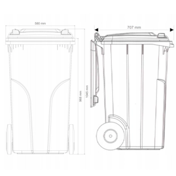  Pojemnik kubeł kosz na BIOodpady z podwójnym dnem brązowy 240L BIO + RUSZT - zdj. dodatkowe 2