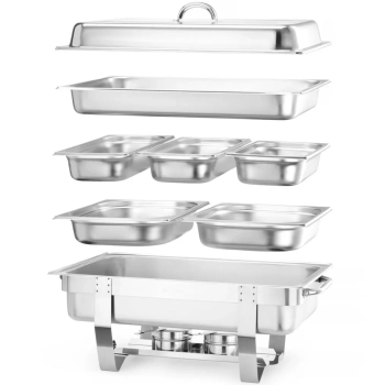  Podgrzewacz do potraw na pastę świeczki stalowy GN 1/1 - DUŻY ZESTAW - zdj. dodatkowe 4