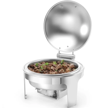  Podgrzewacz do potraw na pastę świeczki stal satynowana OKRĄGŁY - zdj. dodatkowe 2