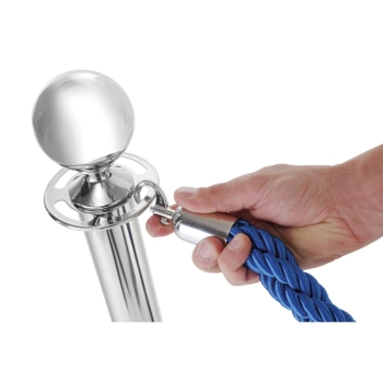  Lina sznur do słupków odgradzających niebieska ze srebrnymi karabińczykami dł. 1.5m - zdj. dodatkowe 2