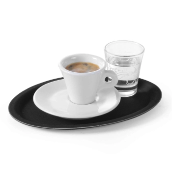  Taca kelnerska antypoślizgowa owalna 21x29cm - czarna - zdj. dodatkowe 3