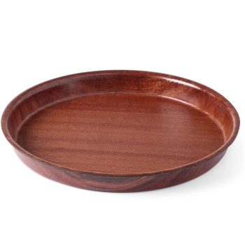  Taca kelnerska drewniana antypoślizgowa głęboka z rantem - okrągła śr. 36cm - zdj. dodatkowe 1