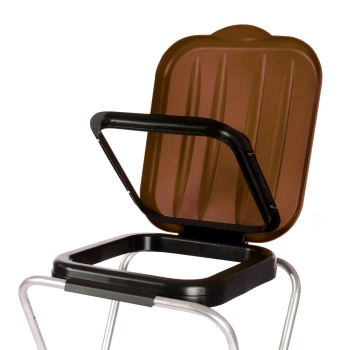  Uchwyt ścienny wiszący do segregacji śmieci brązowy - worki 120L - zdj. dodatkowe 2