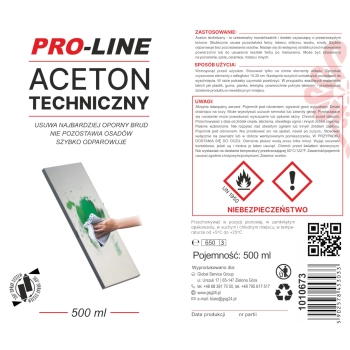  Aceton techniczny 100% w sprayu PRO-LINE spray 500ml - zdj. dodatkowe 1