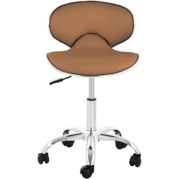  Krzesło kosmetyczne na kółkach z oparciem Munich cappuccino - zdj. dodatkowe 1