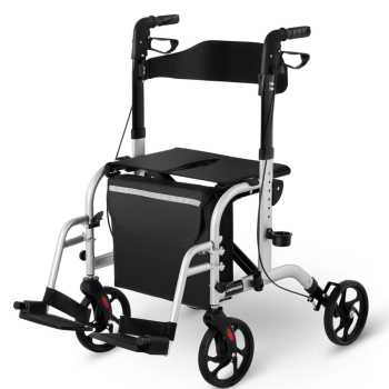  Balkonik chodzik rehabilitacyjny 2w1 z funkcją wózka składany z torbą do 136kg - zdj. dodatkowe 1