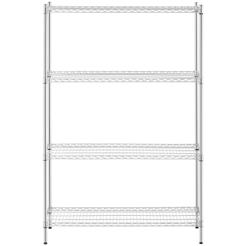  Regał warsztatowy chromowany 4 półki ażurowe do 1 t 1000 kg 120x45x180 cm - zdj. dodatkowe 4