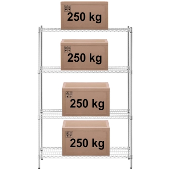  Regał warsztatowy chromowany 4 półki ażurowe do 1 t 1000 kg 120x45x180 cm - zdj. dodatkowe 5