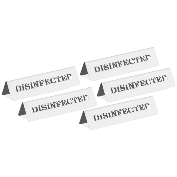  Tabliczka informacyjna na stół ze stali nierdzewnej DISINFECTED / DESINFIZIERT 5 szt. - zdj. dodatkowe 1