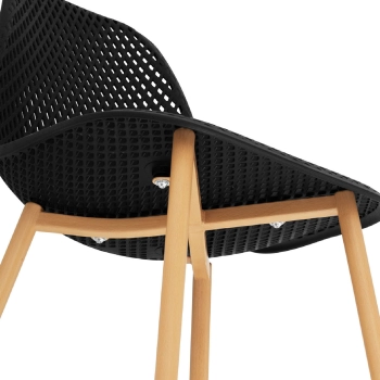  Krzesło skandynawskie plastikowe ażurowe ze stalowymi nogami do 150 kg 4 szt. czarne - zdj. dodatkowe 3