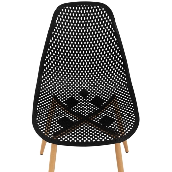  Krzesło skandynawskie plastikowe ażurowe ze stalowymi nogami do 150 kg 4 szt. czarne - zdj. dodatkowe 4