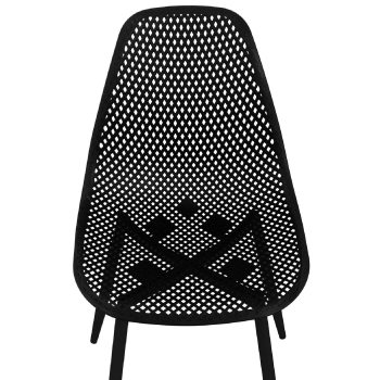  Krzesło skandynawskie plastikowe ażurowe ze stalowymi nogami do 150 kg 4 szt. czarne - zdj. dodatkowe 4