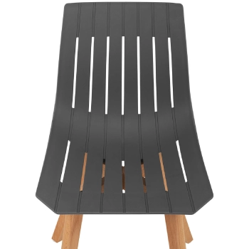  Krzesło plastikowe z drewnianymi nogami do domu gabinetu do 150 kg 2 szt. szare - zdj. dodatkowe 3