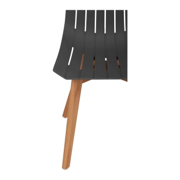  Krzesło plastikowe z drewnianymi nogami do domu gabinetu do 150 kg 2 szt. szare - zdj. dodatkowe 4