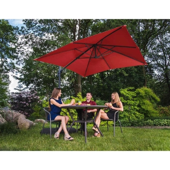  Parasol ogrodowy boczny na wysięgniku kwadratowy 250 x 250 cm czerwony - zdj. dodatkowe 3