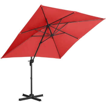  Parasol ogrodowy boczny na wysięgniku kwadratowy 250 x 250 cm czerwony - zdj. dodatkowe 6
