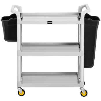  Wózek serwisowy hotelowy do sprzątania 2 plastikowe pojemniki do 150 kg - zdj. dodatkowe 4