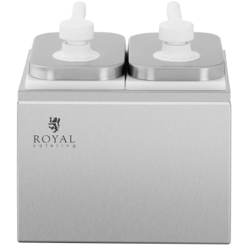  Dyspenser dozownik podwójny do sosów z pompką ze stali nierdzewnej 2 x 2 l - zdj. dodatkowe 5