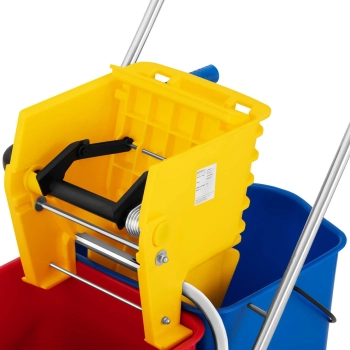  Wózek do mycia podłóg z prasą wyciskarką do mopa dwa wiadra 2 x 24 l - zdj. dodatkowe 2